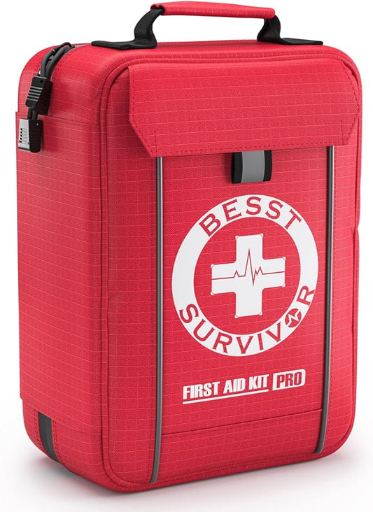 Professional Trauma First Aid Kit - Military-Grade Labelled Compartments & MOLLE System for Workplace, Outdoor, Car, Boat, Hurricane Emergencies 265 Piece Emergency Necessities Kits-StrideForce Fitness