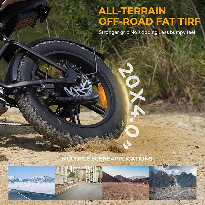 V20 4.0 Electric Bike for Adults,28/30Mph Max Speed,48V15.6Ah Battery,25-68 Miles Max Range, Dual Hydraulic Brakes Ebike,Turning Light, Electric Bike for Commute/Offroad/Rain/Snow Riding.-StrideForce Fitness