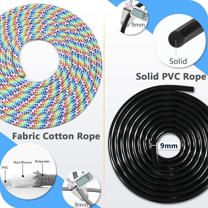 Weighted Jump Rope, 1LB Tangle-Free Ball Bearing Rapid Speed Skipping Rope for Men Women, Adjustable 9mm Cotton & PVC Rope with Alum Handle for Boxing MMA Weight-Loss Athletic Workout Fitness-StrideForce Fitness