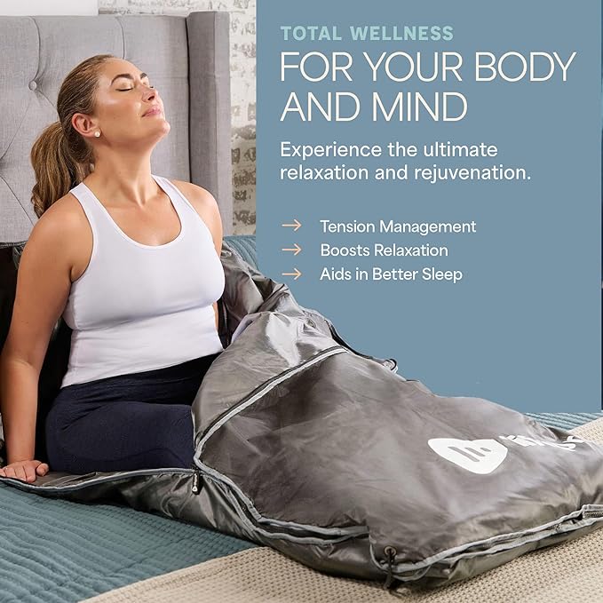 Lifepro BioRemedy Infrared Sauna Blanket – Available in 5 Colors – Portable Far Infrared Home Sauna Bag for Detox, Tension, and Relaxation – Adjustable Temp (86–158°F) & Timer – Includes Detox Wraps-StrideForce Fitness