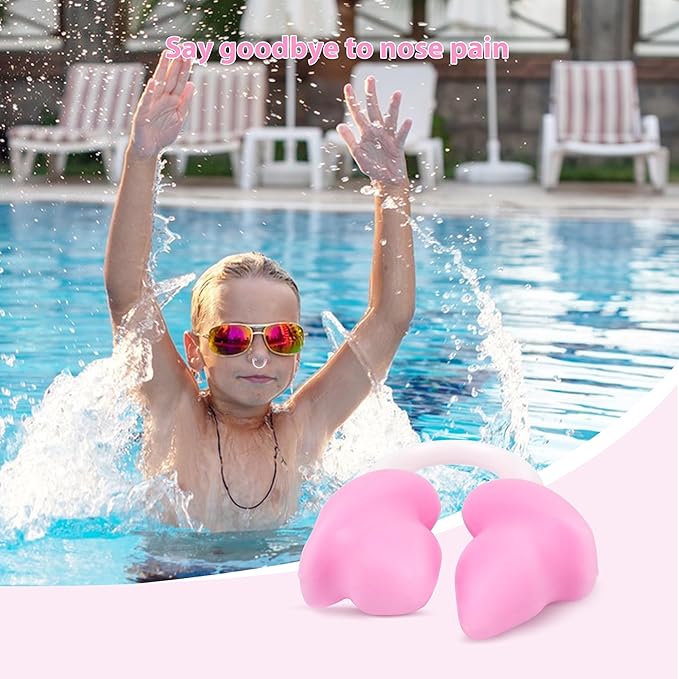 Nose Plugs for Swimming for Kids(Age 4-7),Painless Nose Clip for Swimming, Ensure Comfort and Safety in The Water-StrideForce Fitness
