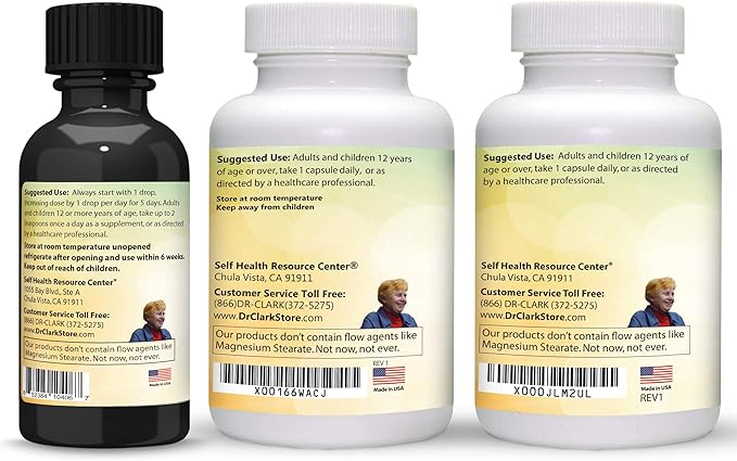 Dr Clark Store Intestine Support & Cleanse Kit - with Original Green Tincture from Black Walnut Hulls, Wormwood, and Cloves-Helps Maintain Optimum Intestinal Function-StrideForce Fitness