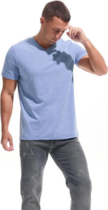 VEIISAR Premium V Neck T Shirts for Men - Modern Fitted Tees Vneck Undershirts-StrideForce Fitness