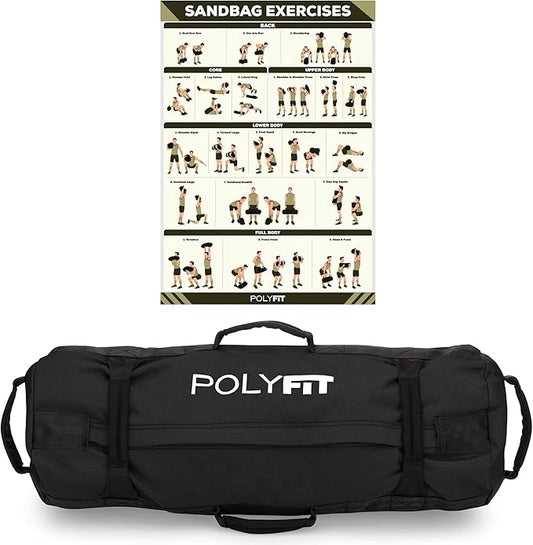 Polyfit Classic Sandbag - Heavy Duty Workout Sandbag for Fitness with 8 Gripping Handles for Sand Bag Weight Training - Multiple Colors & Sizes-StrideForce Fitness