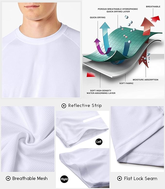 Boyzn 1, 3, 5 or 7 Pack Men's Workout Running Shirts, Dry Fit Moisture Wicking T-Shirt, Gym Athletic Short Sleeve Tee Shirts-StrideForce Fitness