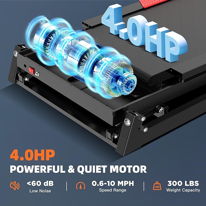 Treadmill with Incline, 300 LBS Capacity, 8 MPH or 10 MPH Speed, Bluetooth, App, Pause Function, Folding Treadmills for Home with 64 Programs, 17'' or 18'' Wide Belt, Heart Rate, BMI Detector-StrideForce Fitness