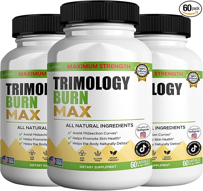 Trimology Burn Max Natural Supplement, 60 Capsules, 30 Day Supply, Vegan, Gluten Free (3)-StrideForce Fitness