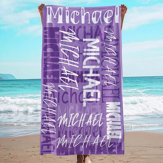 JML Personalized Beach Towel with Name, Custom Beach Towel with Name, Customized Microfiber Pool Towel, Quick Dry & Absorbent Swim Towel for Adult,Anniversary, Birthday, Summer Holiday,Vacation-StrideForce Fitness