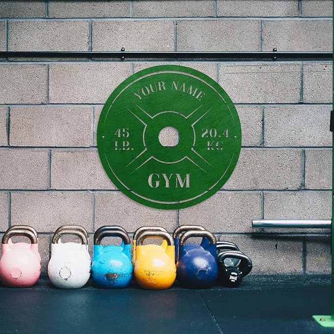 Personalized Home Gym LED Tin Metal Sign Multiple Sizes, Weight Lifting Exercise Workout Room Training Fitness Center Motivational Inspirational Quotes Decor Wall Art Hanging Accessories (08 LED)-StrideForce Fitness