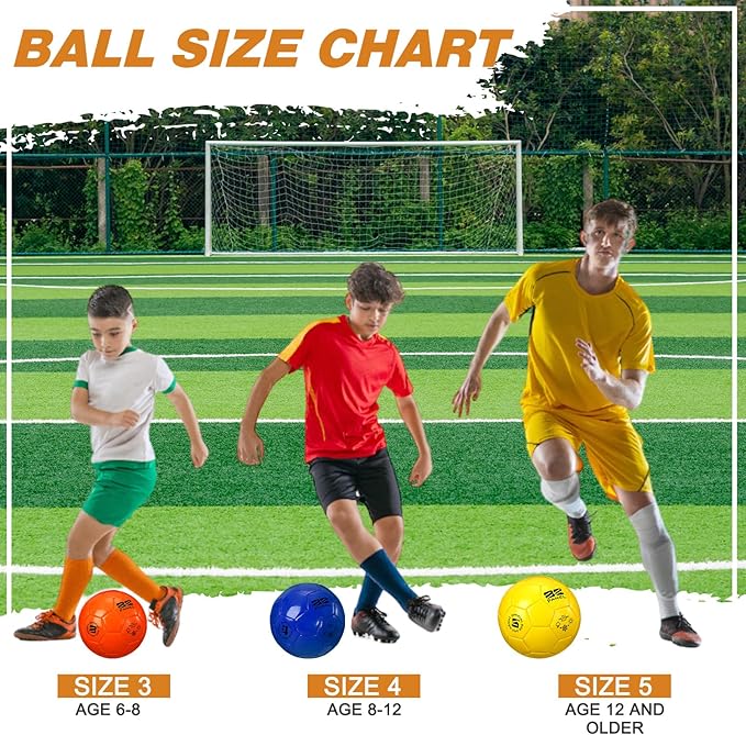 Deflated Soccer Balls with Pump Bulk Outdoor and Indoor Training Practice Soccer Ball Machine Stitched for Sports Birthday Gift Party Supplies-StrideForce Fitness