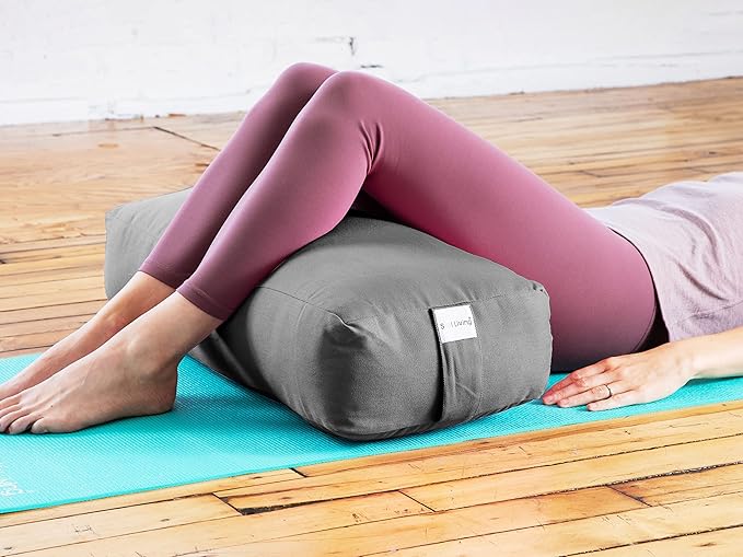 Sol Living Yoga Bolster Pillow Rectangular Meditation Cushion Cotton Meditation Accessories for Restorative Yoga Meditation Pillow Yoga Pillow Firm Body Pillow Bolster Pillow for Legs Removable Cover-StrideForce Fitness