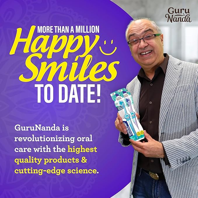 GuruNanda Butter On Gums Toothbrush, ADA Accepted, With 8000+ Ultra Soft Softex Bristles for Sensitive & Receding Gums, Perfect for Whiter Teeth, 1 Ct