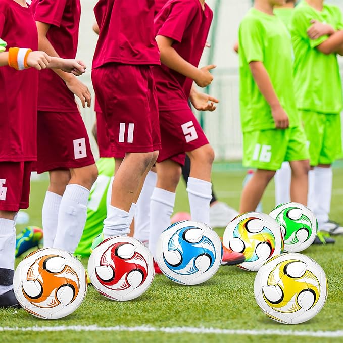12 Pcs Soccer Balls for Teen Adult Bulk Deflated Soccer Ball with Pump Size 5 Indoor Outdoor Training Practice for School Sports Game Birthday Gifts Party Back to School-StrideForce Fitness