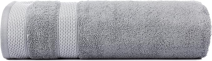 CASA COPENHAGEN, Solitaire, 600 GSM, 27x55 Inches Large Bath Towels, Set of 4 Towels, Super Soft and Absorbent, Egyptian Cotton Towels for Bathroom & Shower - Grey Violet-StrideForce Fitness