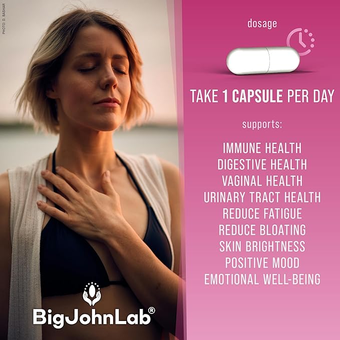 BIGJOHNLAB® - Women's Probiotic Supplement – 50 Billion CFU, 6 Active Strains + Prebiotics – Supports Digestion, Immunity & Wellness – Acid-Resistant, Dairy & Sugar Free, No Refrigeration, 30 Capsules-StrideForce Fitness