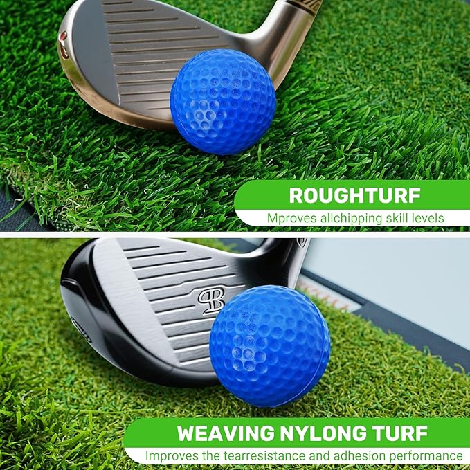 Dual-Turf Portable Golf Training Equipment - Fairway & Rough Turf Golf Mat, Golf Hitting Mat, Golf Practice Mats with Turf for Chipping & Swing Practice - Ideal Golf Practice Mat for Home and Backyard-StrideForce Fitness