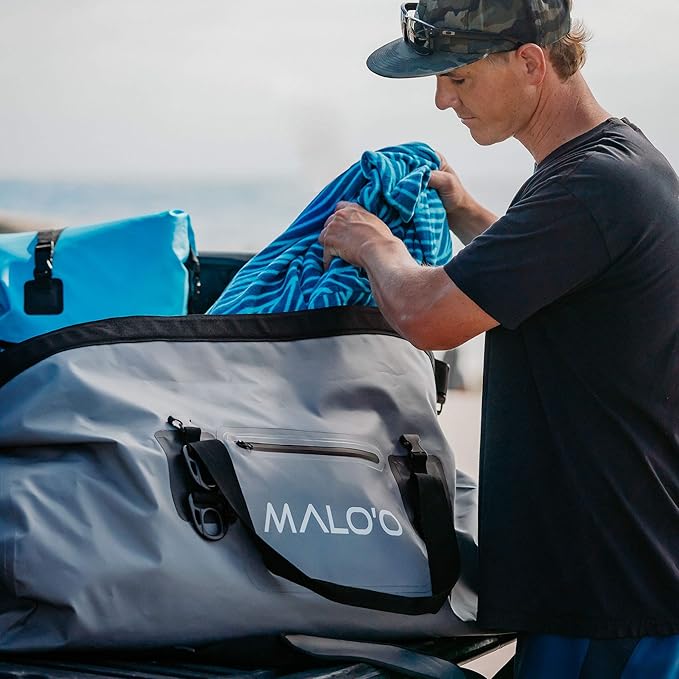 Malo'o Waterproof Dry Bag Duffel 40L/60L/100L, Roll Top Duffel Keeps Gear Dry for Kayaking, Rafting, Boating, Swimming, Camping, Hiking, Beach, Fishing - Internal & External Pockets and Molle Loops-StrideForce Fitness
