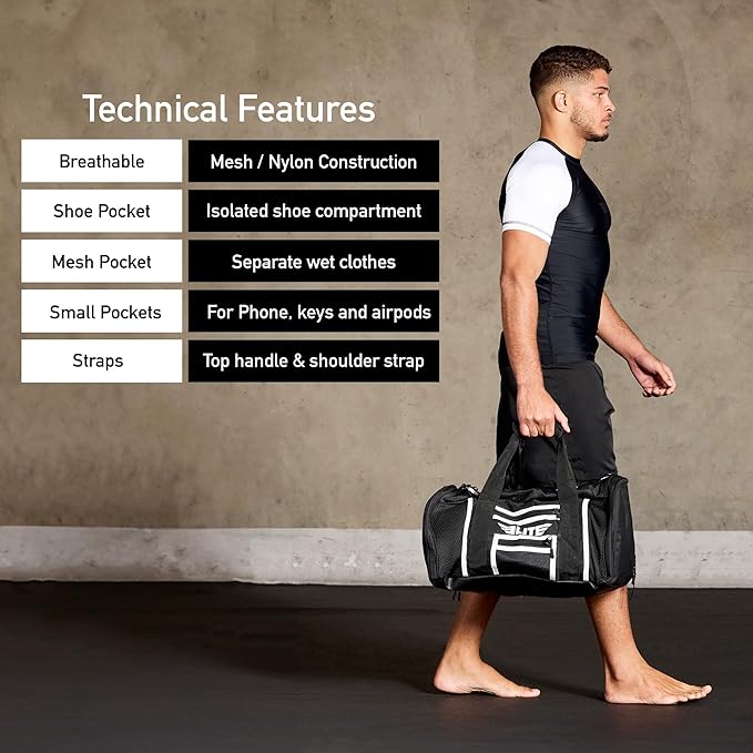 Elite Sports Boxing Gym Duffle Bag for MMA, BJJ, Jiu Jitsu gear,Duffel Athletic Gym Boxing Bag-StrideForce Fitness