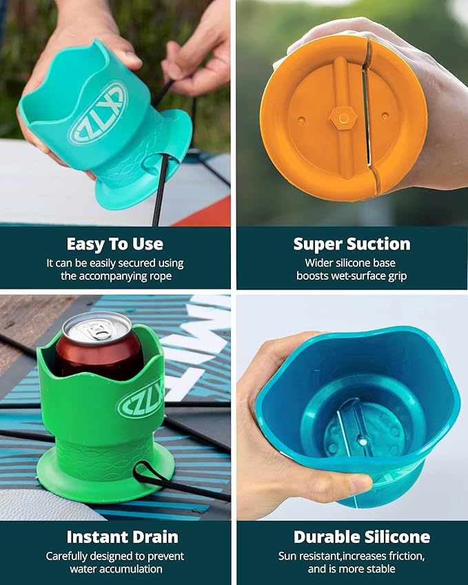 ZLX Cup Paddle Board Kayak Cup Holder, Stand Up Paddle Board Cup Holder Paddleboard Accessories Surfboards, Canoes Kayak Holder for Types of Cup Bottle Drink-StrideForce Fitness