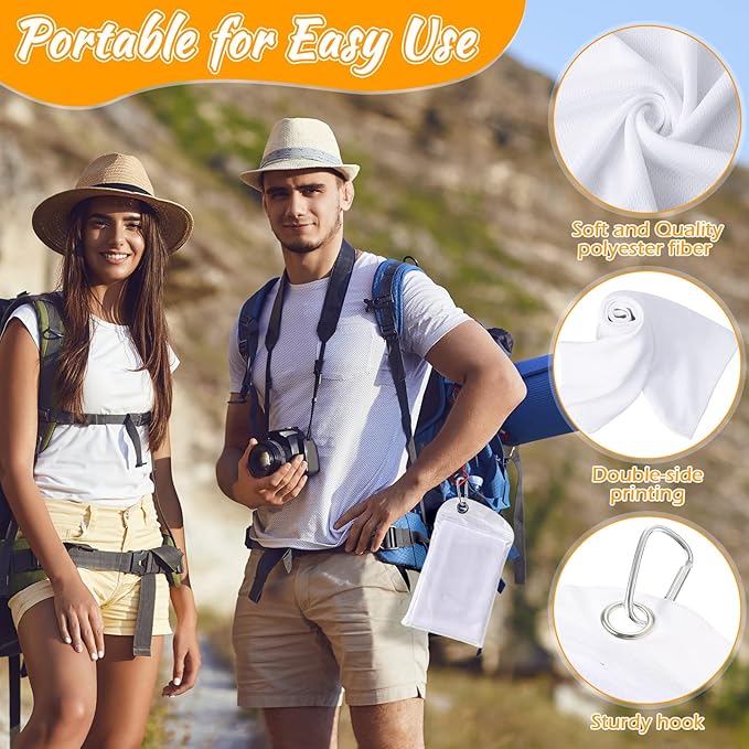 20 Pcs Cooling Towel 40" x 12" Ice Towel for Neck and Face Microfiber Chilly with Bag Breathable Yoga Gym Stay Cool Towels Sweat Rag for Workout Running Camping Pilates Beach Accessories (White)-StrideForce Fitness