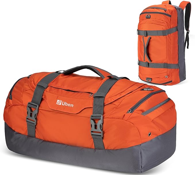 Ubon Large Duffel Bag Weekender Bags with Shoe Compartments 4-Way Sports Gym Backpack with Padded Straps Camping Traveling Duffle Bag-StrideForce Fitness