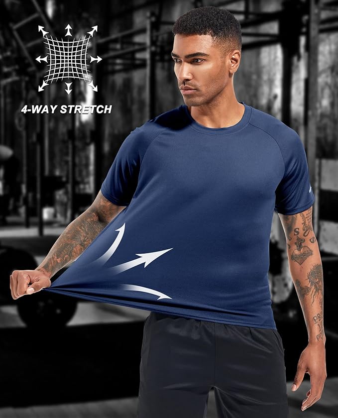 Boyzn 1, 3, 5 or 7 Pack Men's Workout Running Shirts, Dry Fit Moisture Wicking T-Shirt, Gym Athletic Short Sleeve Tee Shirts-StrideForce Fitness