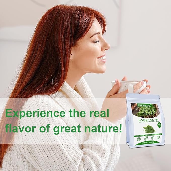 TEARELAE - Premium Horsetail Tea Bags - 1.5g x 40 Count - Natural Dried Horsetail Herb - Cola De Caballo Hierba - Non-GMO - Caffeine-free - Support Nail Health & Hair Growth-StrideForce Fitness