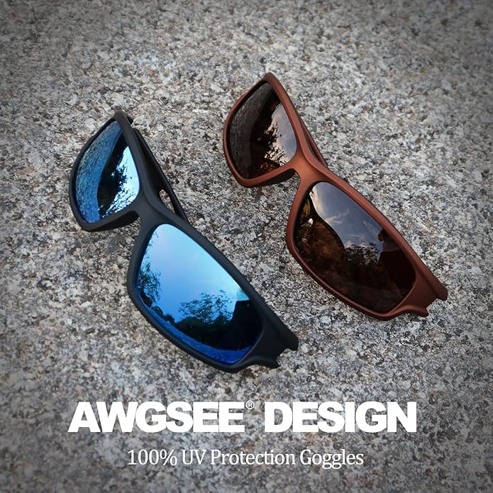 Polarized Sports Sunglasses for Men 100% UV Protection Wrap Around Unbreakable Sun Glasses for Fishing Driving-StrideForce Fitness