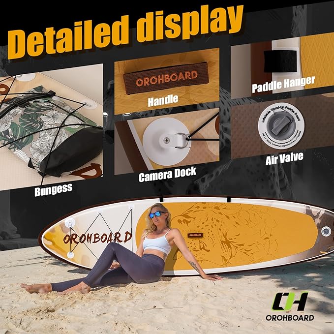 10’6/11’6 Inflatable Stand Up Paddle Board with Premium Paddleboards Accessories, Wide Stable Designed SUP Paddleboard for Adults & Youth.-StrideForce Fitness