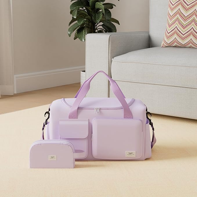 FIORETTO Women's Gym Duffle Bag with Shoes Compartment, 37L Capacity, Ideal for Travel, Gym, Sports, Duffel, Weekender-StrideForce Fitness