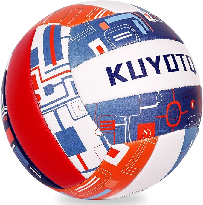 KUYOTQ Official Size 5 in&Outdoor Beach Volleyball,3MM Thickened Surface Soft Leather Youth Womens Mens Volleyball for Game Gym Training(Deflated)-StrideForce Fitness