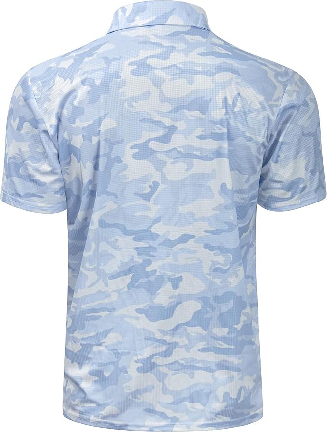 TAPULCO Mens Quick Dry Polo Shirts Camouflage Pattern Performance Athletic Lightweight Breathable Casual Golf Tshirts-StrideForce Fitness