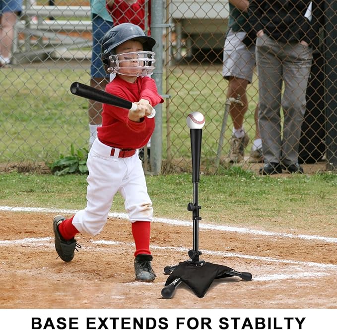 Baseball Tee for Kids,Youth Stand Set,Teeball Set,Youth Baseball,Softball Batting Tee Set,Easy Adjustable Height-StrideForce Fitness