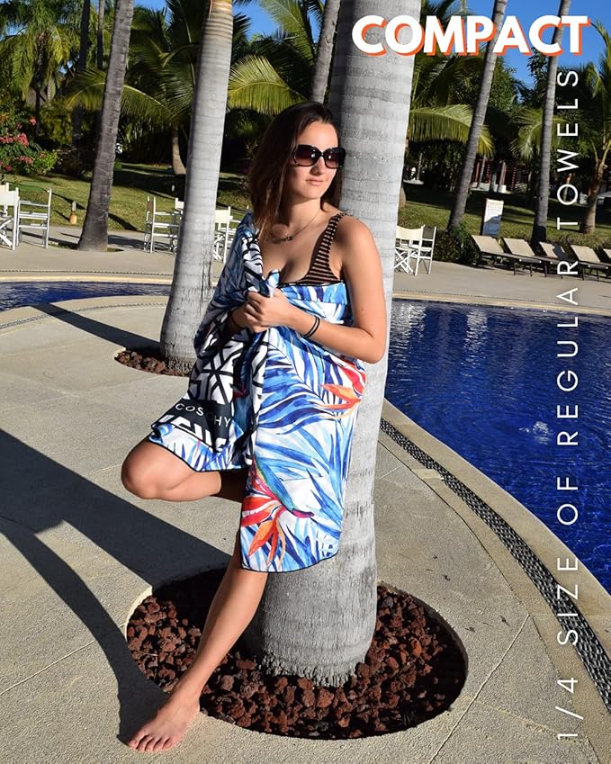 ECCOSOPHY Microfiber Beach Towel - Sand Free Towels are Quick Dry, Light Weight, Super Absorbent - Perfect Pool, Travel, Cruise, Camping Essentials - Oversized Extra Large for Adults 71x35 in-StrideForce Fitness