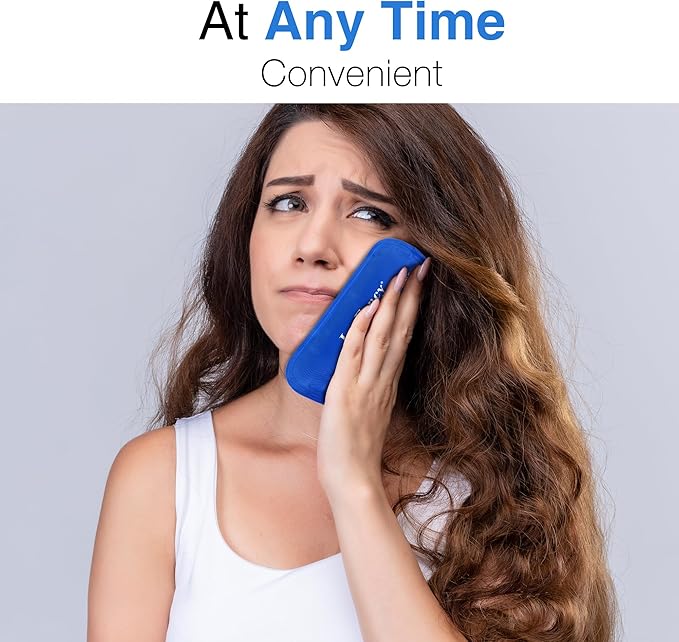 LotFancy Gel Ice Packs, 2pc Reusable Hot Cold Pack for Therapy, Heating Cooling Gel Pad, Pain Relief for Face, Head, TMJ, Wisdom Teeth, Oral Facial Surgery, Sport Injuries, Migraine, Muscle Joint-StrideForce Fitness