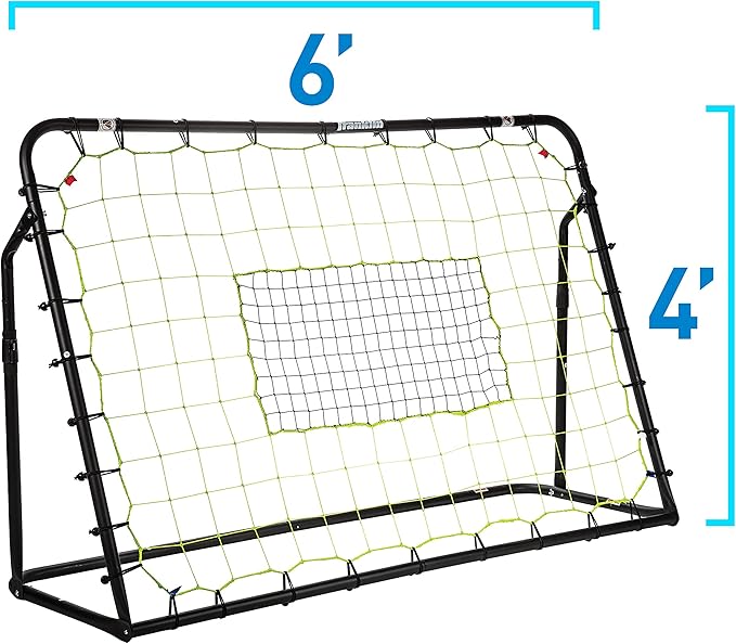Franklin Sports Soccer Rebounder - Tournament Steel Rebounding Net - Perfect for Backyard Practice and Training - 12' x 6' & 6' x 4'-StrideForce Fitness