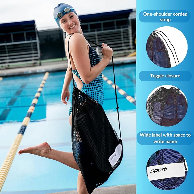 𝗦𝗽𝗼𝗿𝘁𝗶 Power Swim Paddles for Lap Swimming - Adjustable Straps - Lap Swimming Gears - Hand Paddles for Adults & Kids-StrideForce Fitness