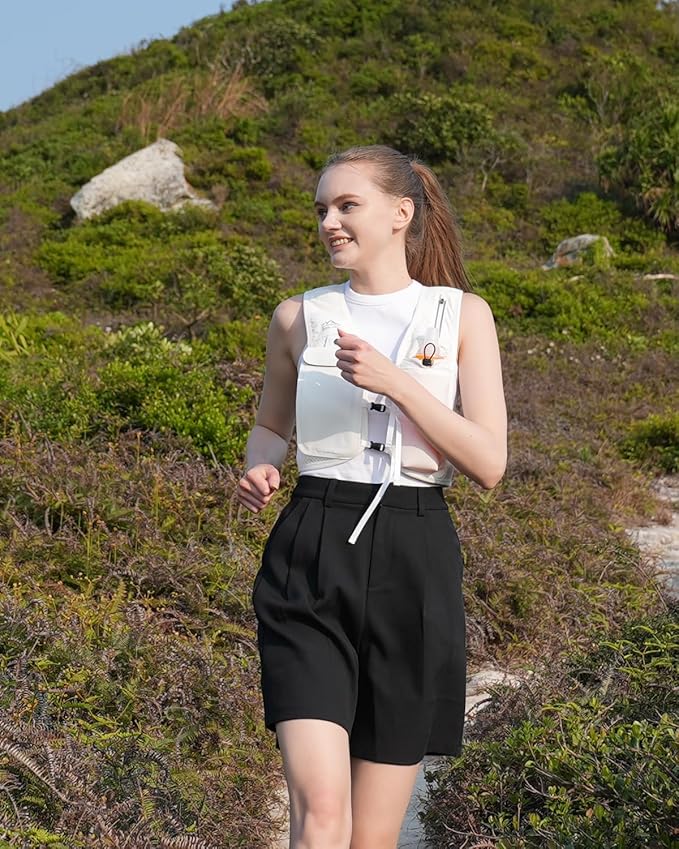 Running Vest for Women Men, USA Original Patent, Adjustable Chest Straps Running Hydration Vest with 500ml Soft Flask, Lightweight Reflective Hydration Backpack for Marathon-StrideForce Fitness