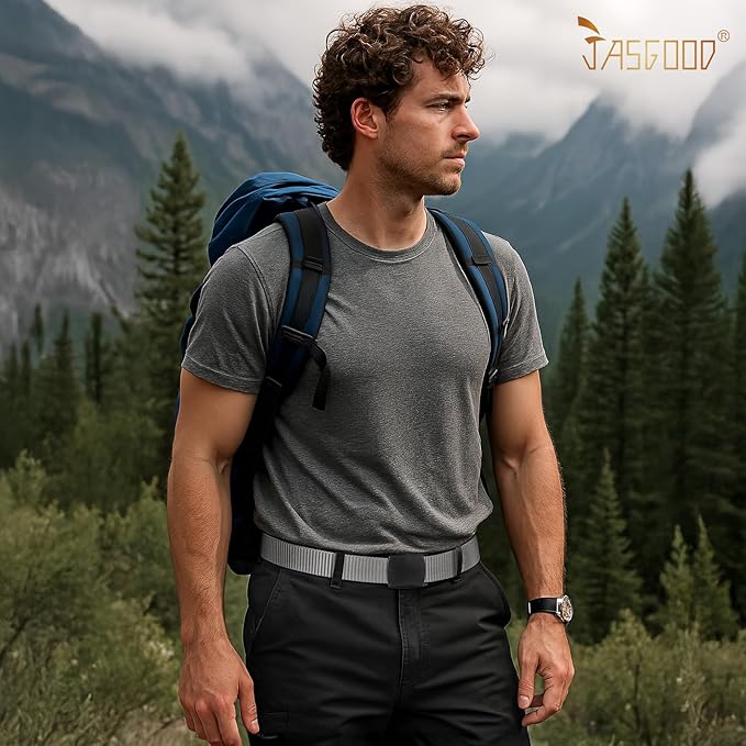 JASGOOD Nylon Canvas Breathable Military Tactical Men Waist Belt With Plastic Buckle-StrideForce Fitness