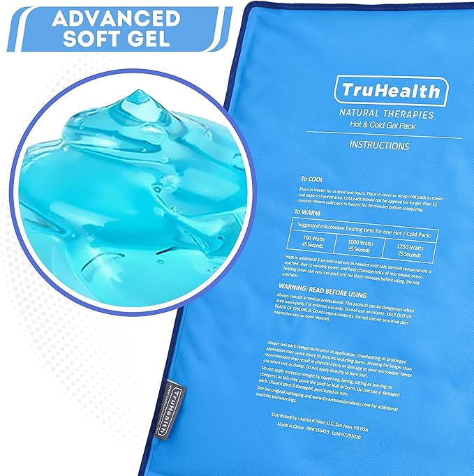 Extra Large Reusable Gel Ice Pack for Injuries & Pain Relief - 2-Pack, Extra Large - Blue - Hot & Cold Therapy Ice Bags for Injuries - Flexible, Leak-Free Design-StrideForce Fitness