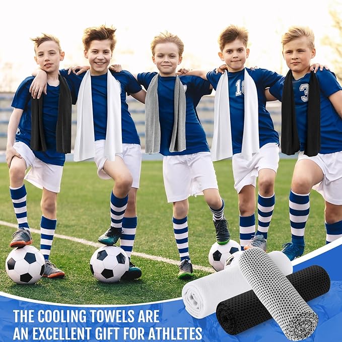 Hosuly 30 Pack Cooling Towels, 40"x12" Ice Breathable Soft Chilly Sweat Rag Microfiber Workout Rags for Gym Cooling Towels for Neck and Face for Yoga Golf Sport Running-StrideForce Fitness
