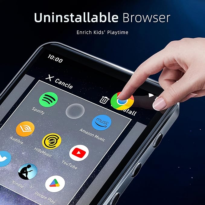 MP3 Player with Bluetooth and WiFi, Music Player with Camera Spotify Pandora,Amazon Music, 4" Touch Screen Android MP4 Player with Speaker 144GB MP4 & MP3 Player for Travel Sport-StrideForce Fitness