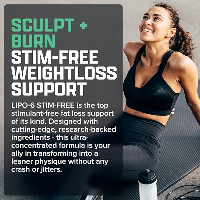 Nutrex Research LIPO SIX Stim-Free Metabolism & Appetite Support Supplement – Reduce Hunger | Non-Stimulant Weight Management Supplement for Women and Men – 60 Servings-StrideForce Fitness