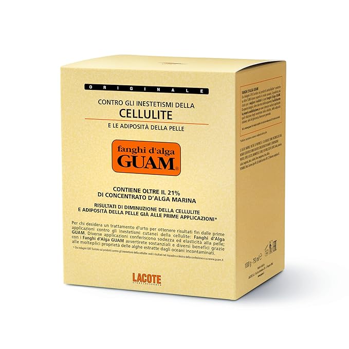 Guam Anti-Cellulite Hot Seaweed Mud ORIGINAL FORMULA | Sculpting Body Wrap To Remove Cellulite, Skin Tightening Treatment For Thighs And Legs, Inches Reduction, 1000 gr-StrideForce Fitness