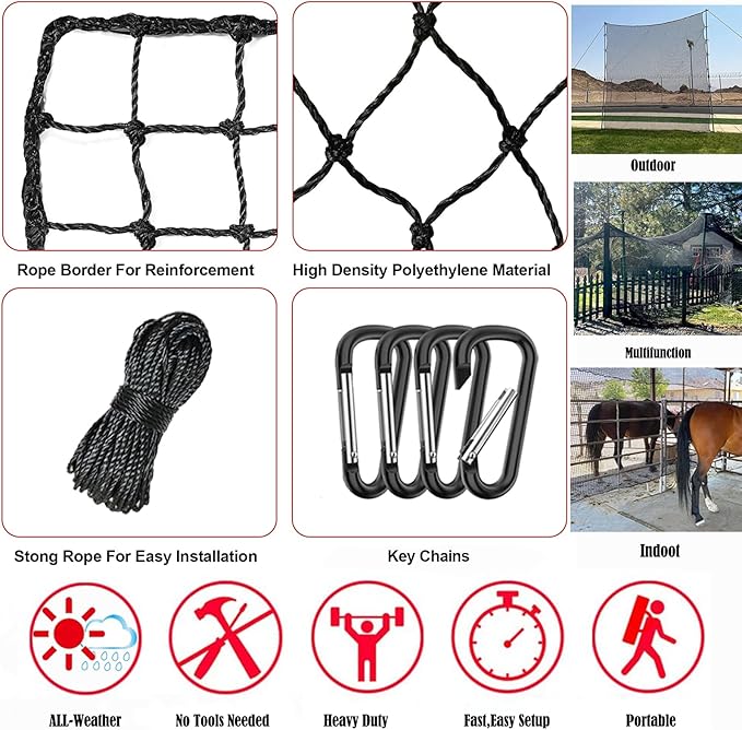 Golf Net,Golf Practice Net,Sports Netting,Sports Practice Barrier Net,Heavy Duty Ball Netting-StrideForce Fitness