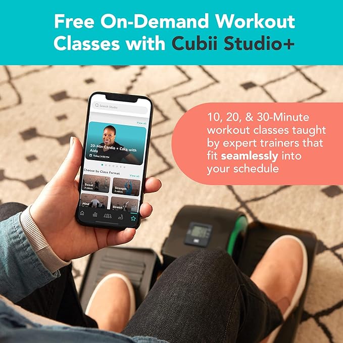 Cubii JR1, Under Desk Elliptical, Under Desk Bike Pedal Exerciser, Seated Elliptical, Work from Home Fitness, Mini Elliptical Machines for Home Use, Cubii Exerciser for Seniors, Desk Exercise-StrideForce Fitness