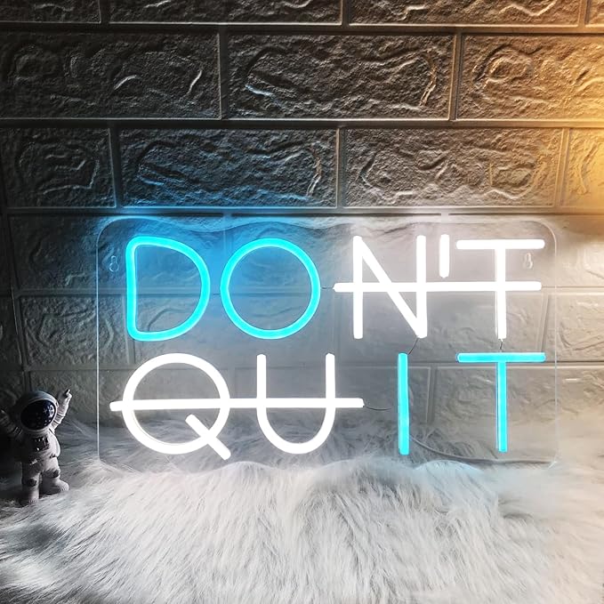 Do It Don't Quit Neon Sign USB Powered with Dimmable Switch for Wall Background Decor Room Decoration Inspirational Wall Art Office Bar Gym Parties Events Birthday Party 16.5x9 in-StrideForce Fitness
