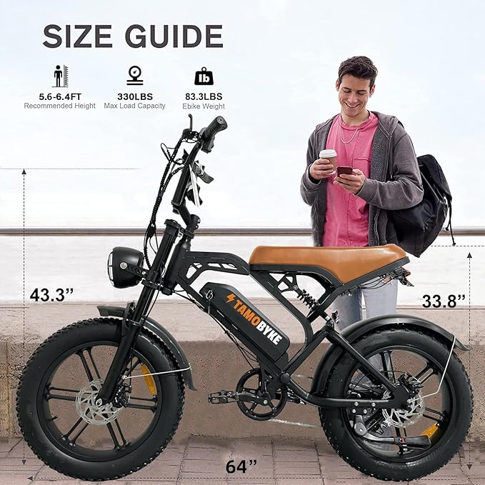 V20 4.0 Electric Bike for Adults,28/30Mph Max Speed,48V15.6Ah Battery,25-68 Miles Max Range, Dual Hydraulic Brakes Ebike,Turning Light, Electric Bike for Commute/Offroad/Rain/Snow Riding.-StrideForce Fitness