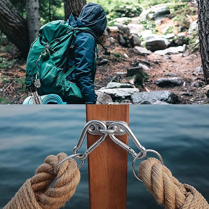 200PCS 2" Spring Snap Hook Carabiners, 3/16" Heavy Duty Galvanized Steel Carabiner Clips, 220lbs Capacity M5 Spring Clips Keychain for Hammock Swing,Dog Leashes, Water Bottle and Outdoor Activities-StrideForce Fitness