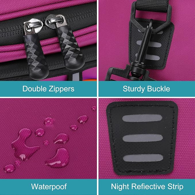 MOSISO Bike Rack Bag with 2 Removable Panniers, Waterproof Bike Trunk Cooler Storage Handbag Insulated Bicycle Rear Seat Pouch, Bicycle Storage Saddle Shoulder Bag Cycling Luggage Pouch, Rose Red-StrideForce Fitness